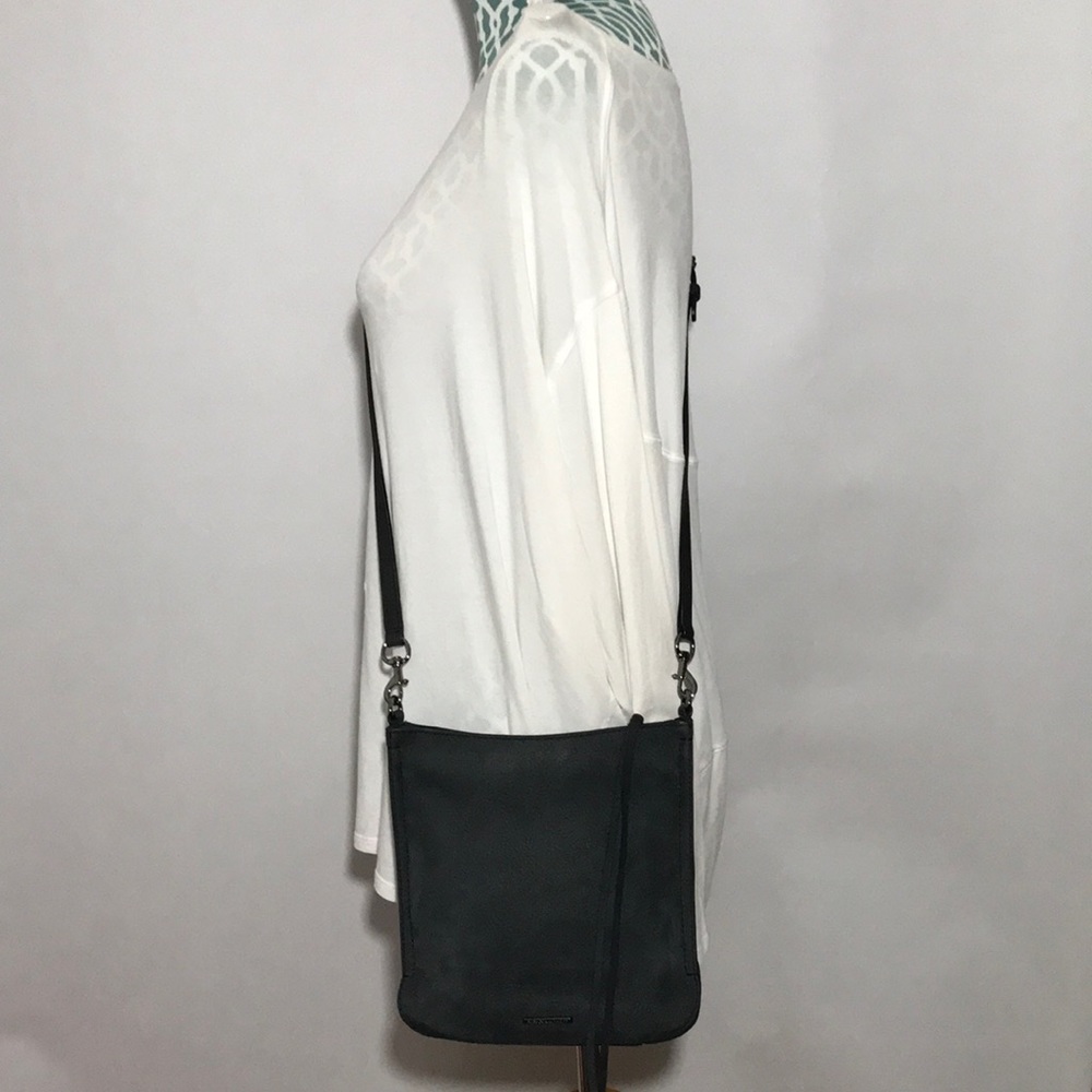 Rebecca Minkoff Grey Suede Small Crossbody Purse Feed Bag Style